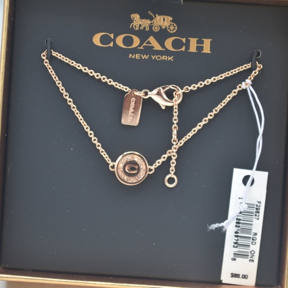 Coach RoseGold Pave pendant Bracelet- Authentic - Picture 5 of 5